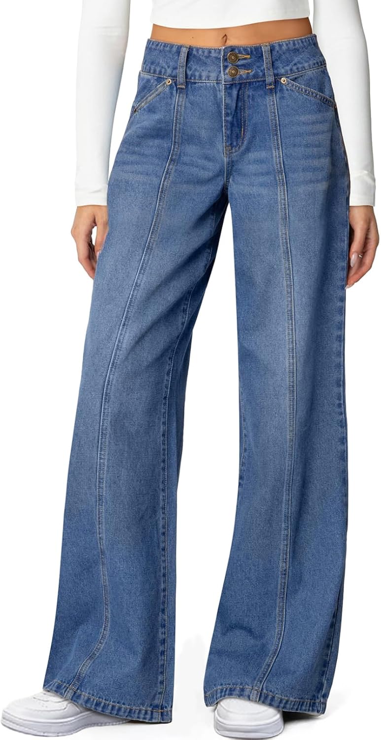 High Waisted Stretchy Straight Leg Jeans for Women - Trendy Style