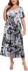 Plus Size Dresses for Women Summer Casual Long Flowy Maxi - L-6XL