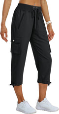 Womens Cargo Capris Pants - Lightweight Quick Dry Hiking Capris