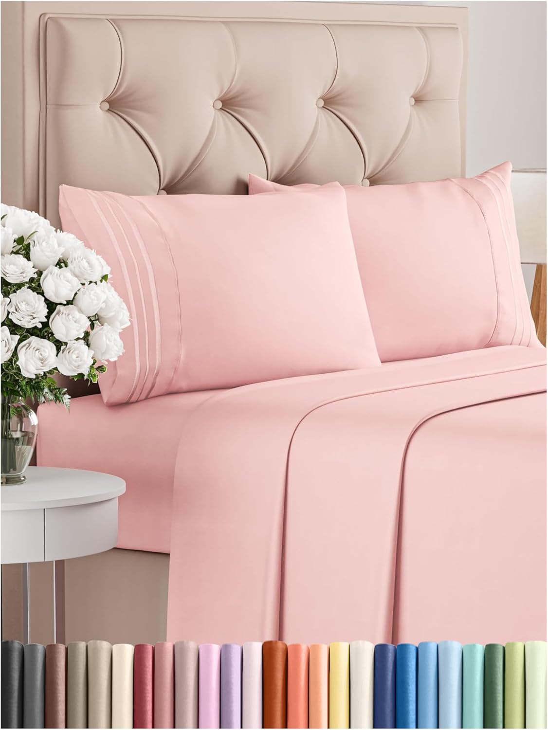 King Size 4 Piece Sheet Set - Ultra-Soft & Cooling Bedding
