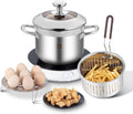 GOLDEN KEY Deep Fryer Pot with Basket and Lid for Cooking