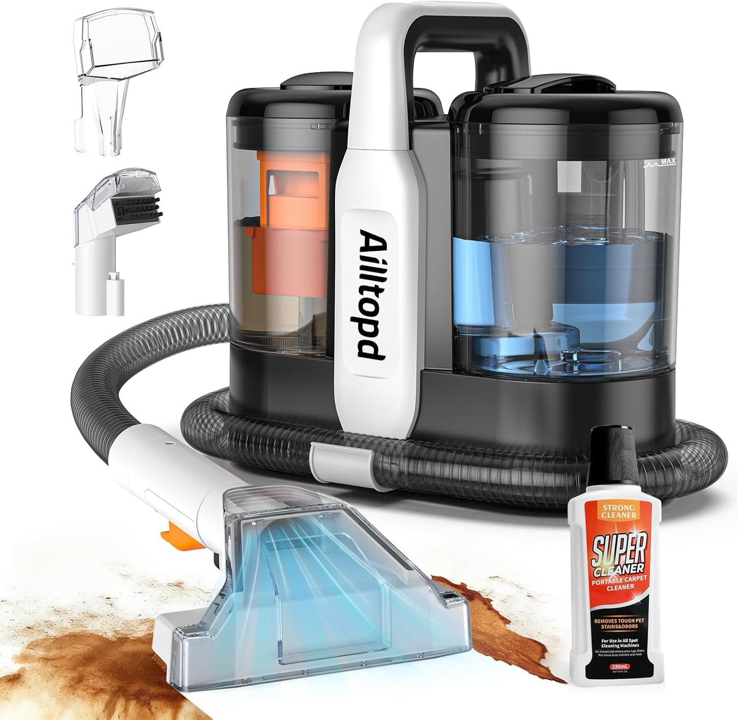 Portable Carpet Cleaner with Powerful Suction for Deep Stains