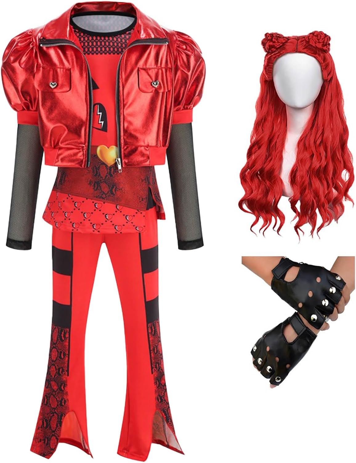 Girls Red Costume Set for Halloween and Christmas Parties