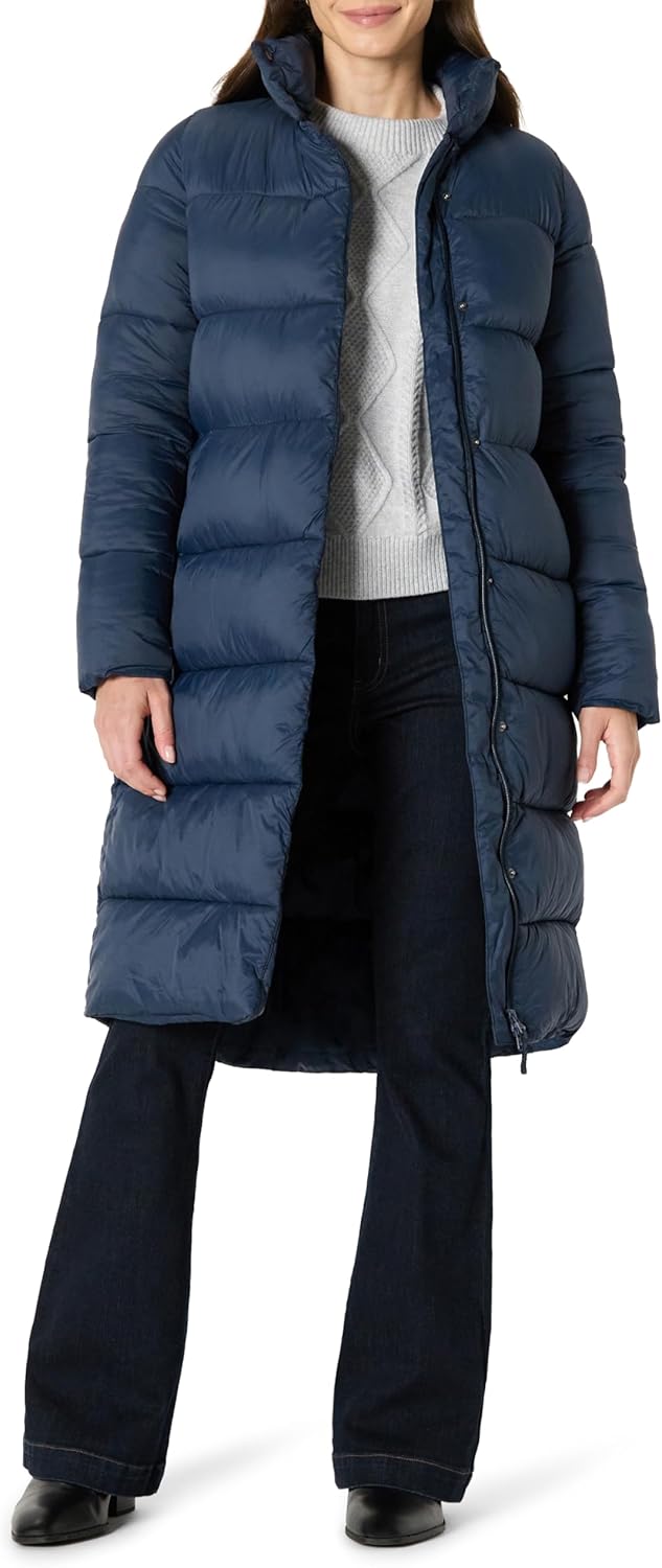 Lightweight Full-Zip Water-Resistant Long Cocoon Puffer Coat