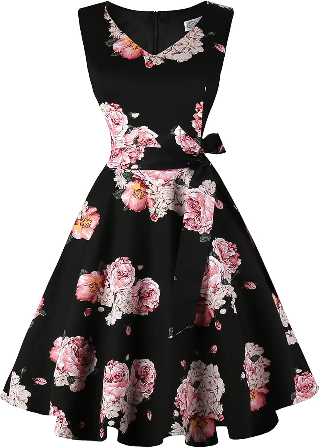 Vintage Sleeveless Cocktail Party Dress with Pockets for Women