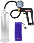 Maxi Penis Pump for Men 9in x 2.50in Cylinder - Rubber Gauge Kit