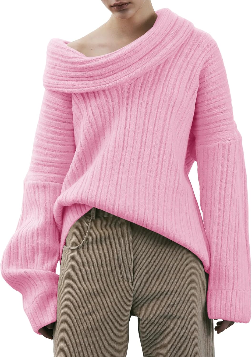 Saodimallsu Womens Off The Shoulder Sweater Top for Fall