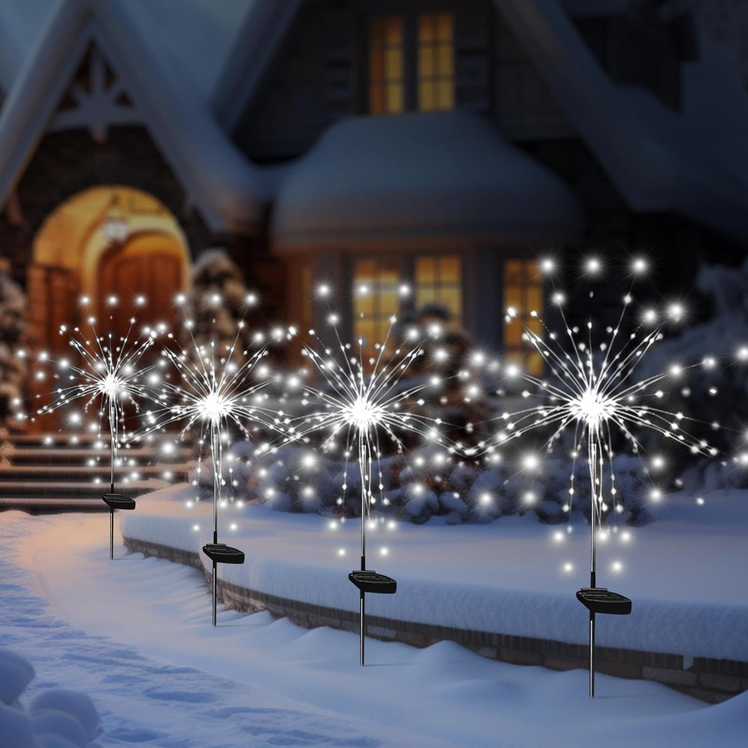 Solar Garden Firework Lights Outdoor Waterproof for Yard Decor