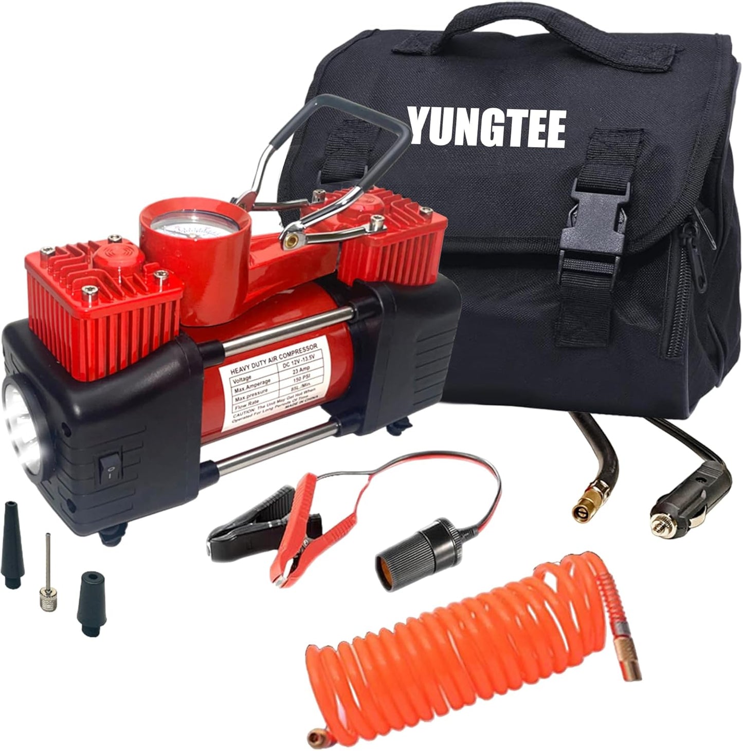YUNGTEE 150 PSI Double Cylinder Tire Inflator - Portable Power!