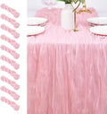 Cheesecloth Table Runner 38x120 in Blushing Pink - Boho Rustic Look