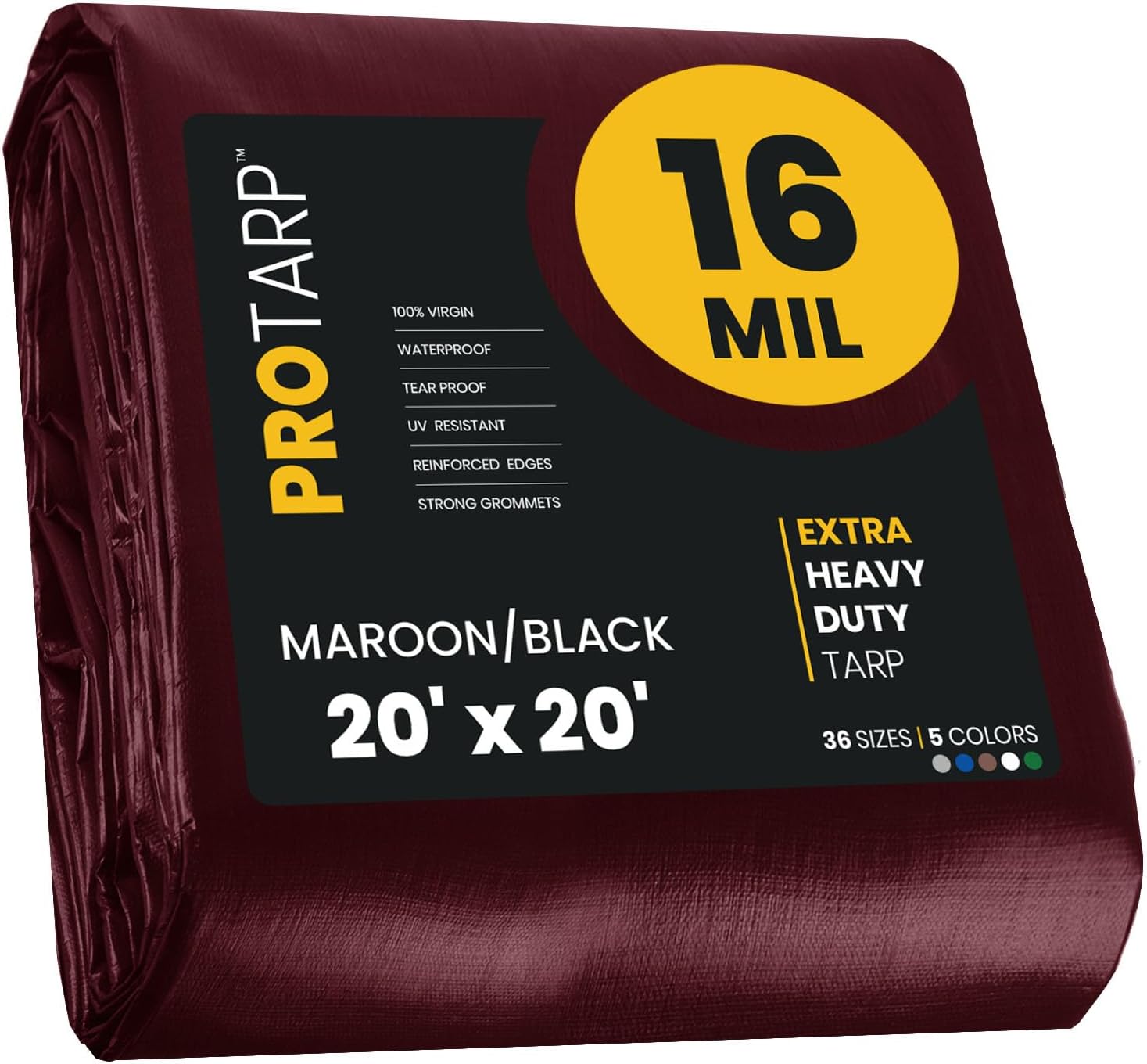 PROTARP Extra Heavy Duty 16 Mil Tarp Cover for All Uses