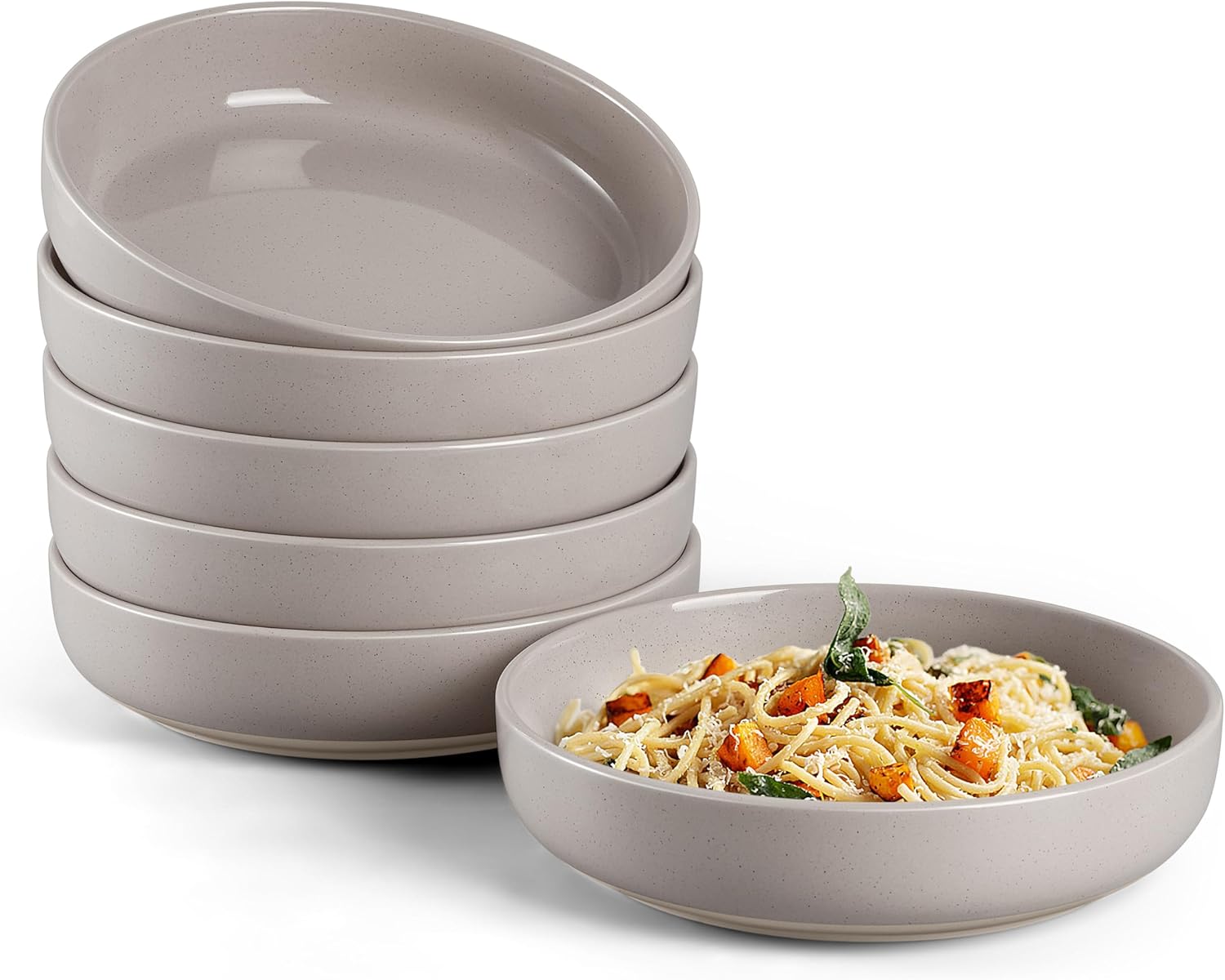 HaWare Pasta Bowls Set of 6 - Large 33oz Ceramic Bowls
