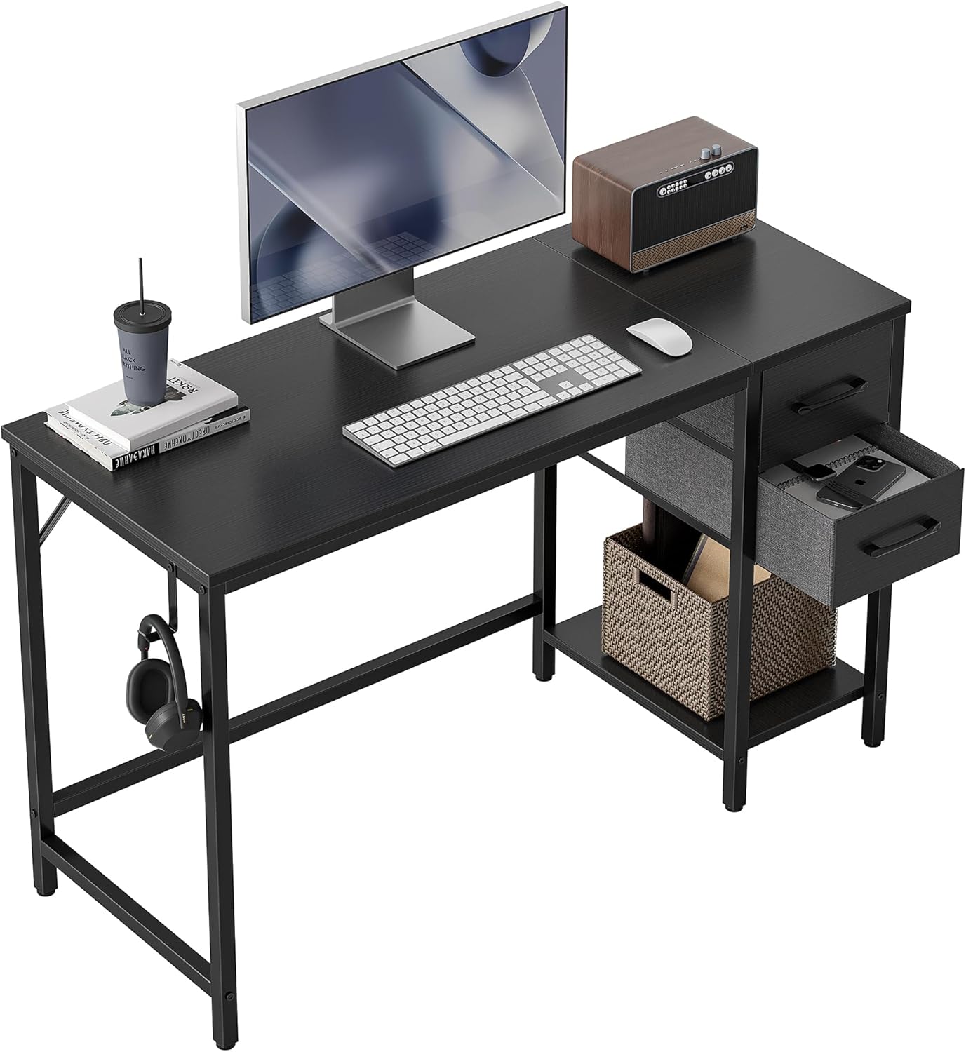 CubiCubi Computer Desk with 2 Drawers for Home Office Use