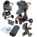 2 in 1 Baby Stroller Convertible Pram - Reversible, Foldable, Portable