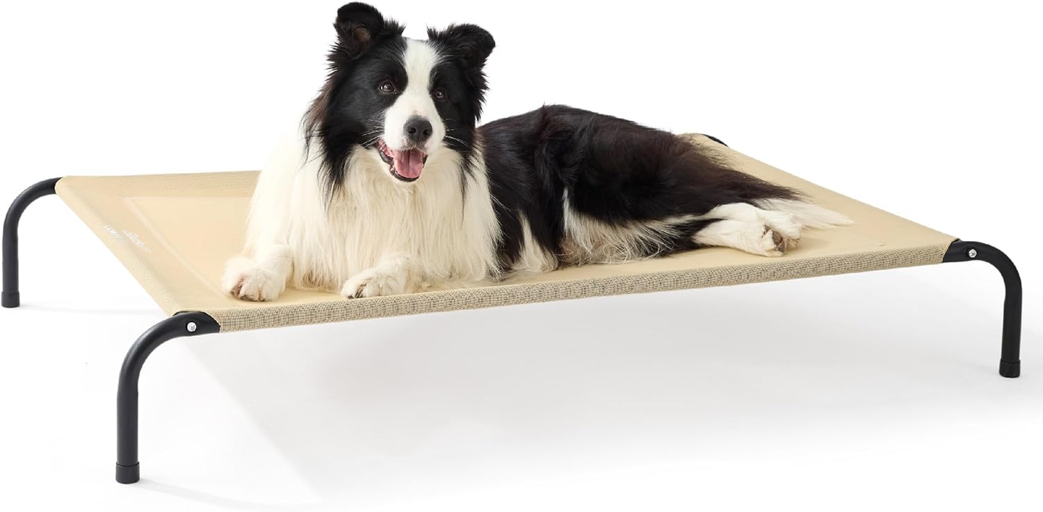 Bedsure Outdoor Elevated Dog Bed for Large Pets, Portable & Cool