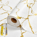 Drawer and Shelf Liner Non Slip Waterproof White Marble - Easy Cut Fit