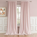 Dualife Solid Back Tab and Rod Pocket Curtains Baby Pink Panels