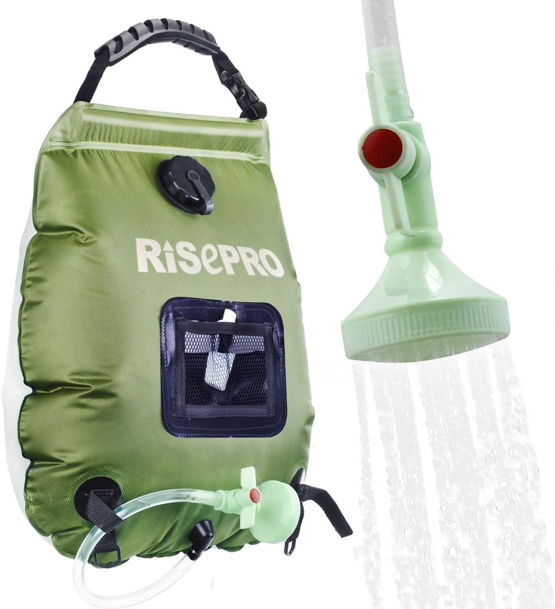 RISEPRO 5 Gal Solar Camping Shower-Heats Water to 45C!