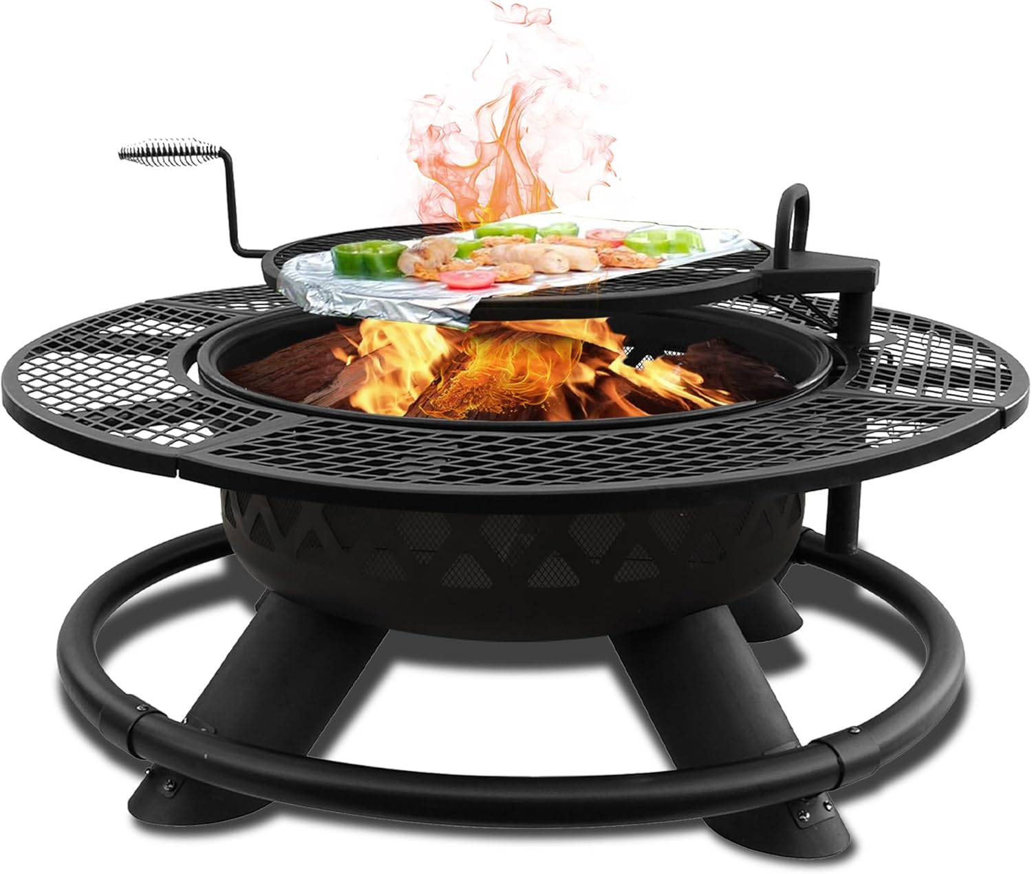 Red Mountain Valley 47in Outdoor Fire Pit with Adjustable Grill