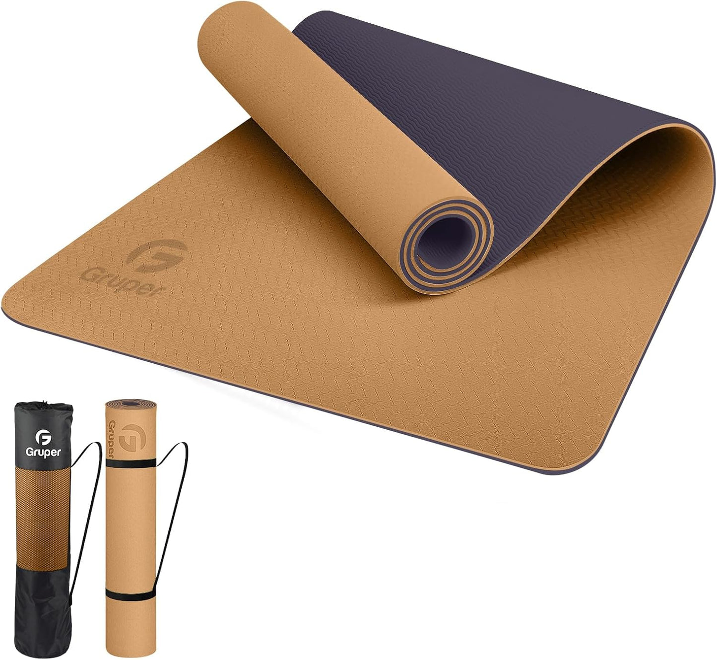 Gruper Non-Slip Yoga Mat - Eco Friendly 1/3'' Thick