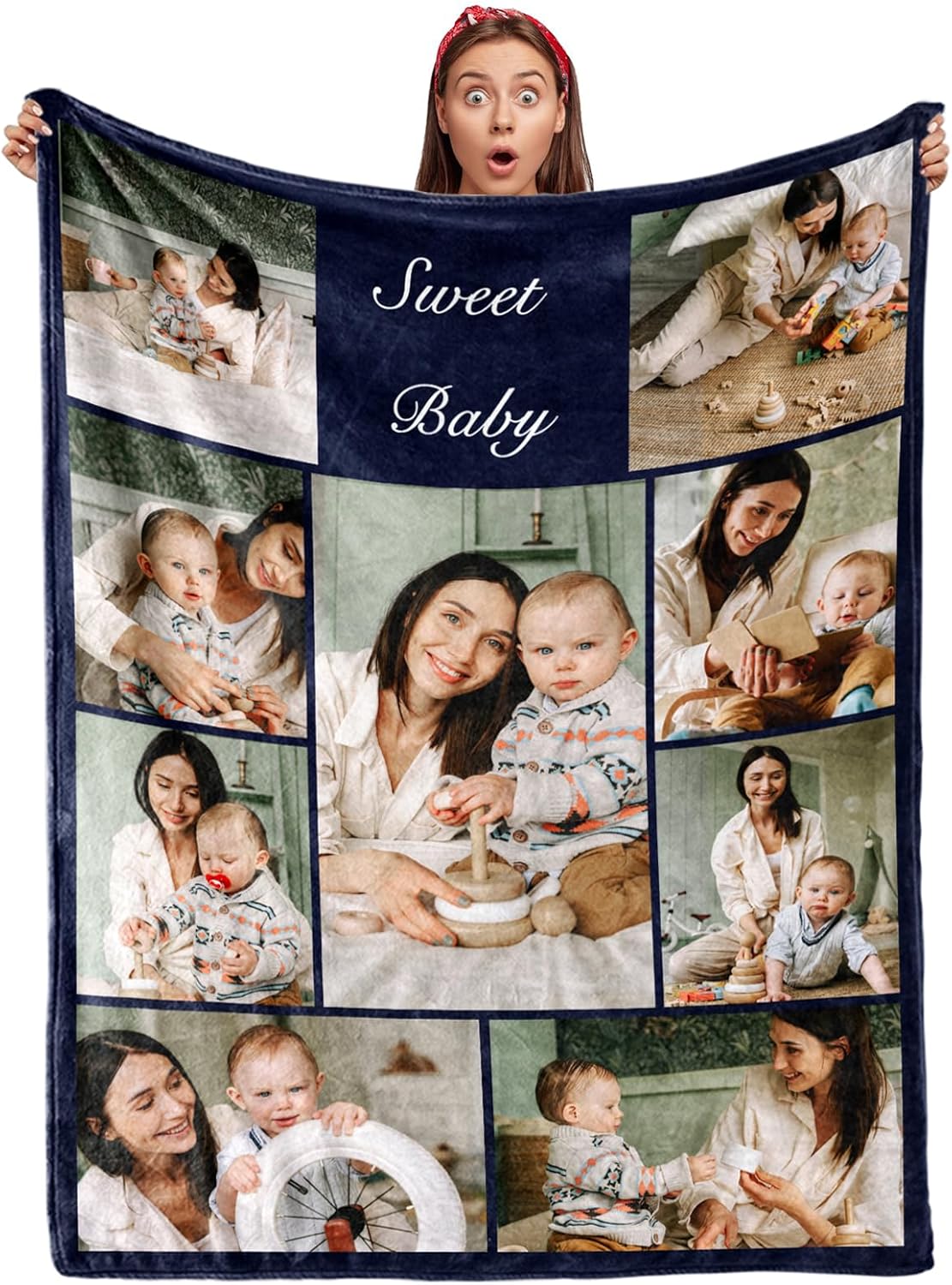 Custom Blanket with Photos and Text for Unique Personalized Gifts