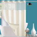 Extra Long No Hook Shower Curtain with Snap in Liner Set - Hotel Beige