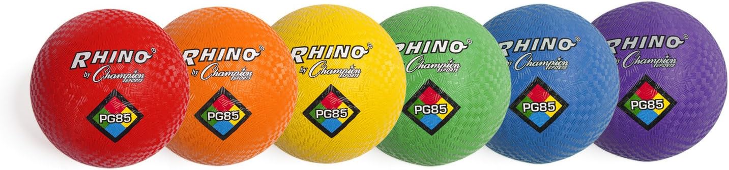 Champion Sports Rhino Ball Set - Durable Two-Ply Design - Set of 6 Colors