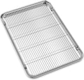 Large Set Baking Sheet and Cooling Rack Set - Durable Stainless Steel