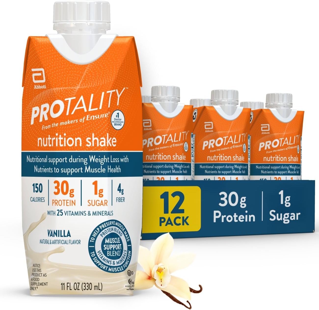 Vanilla Nutrition Shake with 30g Protein for Muscle Health