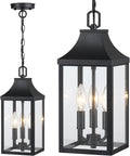 15 in Large Outdoor Pendant Light 3-Light - Adjustable Porch Lantern