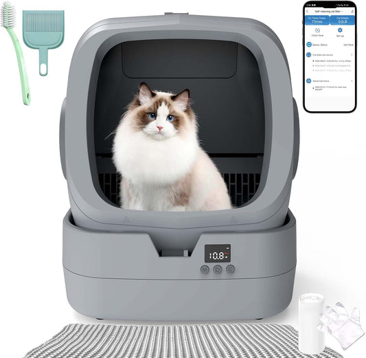 Smart Self-Cleaning Cat Litter Box - Health Monitoring - Mintakawa