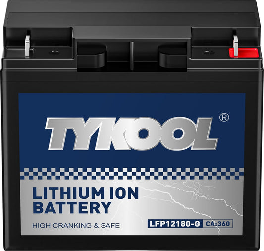 TYKOOL 12180-G LiFePO4 Powersports Battery with BMS Technology
