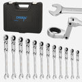 Ratchet Wrench Set 12pcs Metric 8-19mm - Double Joint Flex Head