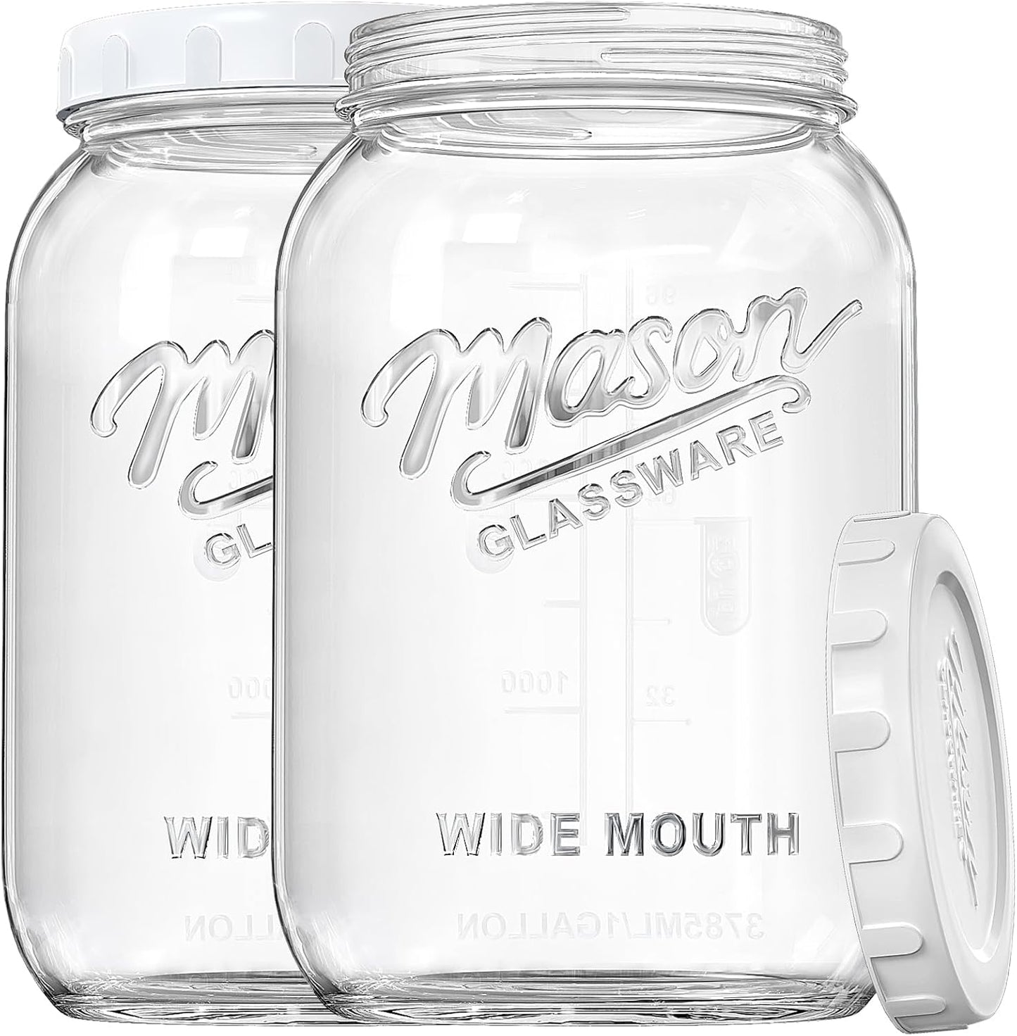 2 Pack Wide Mouth Mason Jars for Food Storage and Brewing