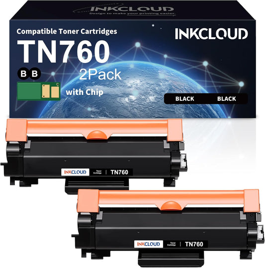 Inkcloud TN760 Black Toner: Brother Printer Compatible