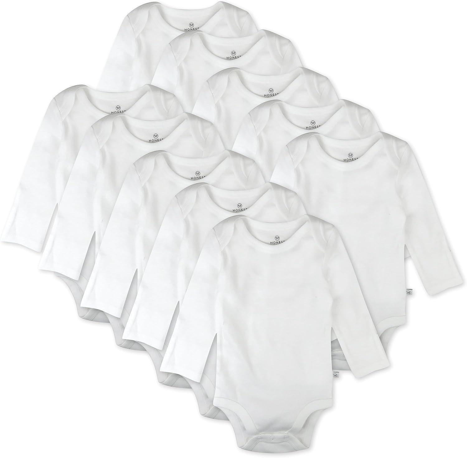 Organic Cotton Long Sleeve Bodysuits for Infants - 10-Pack