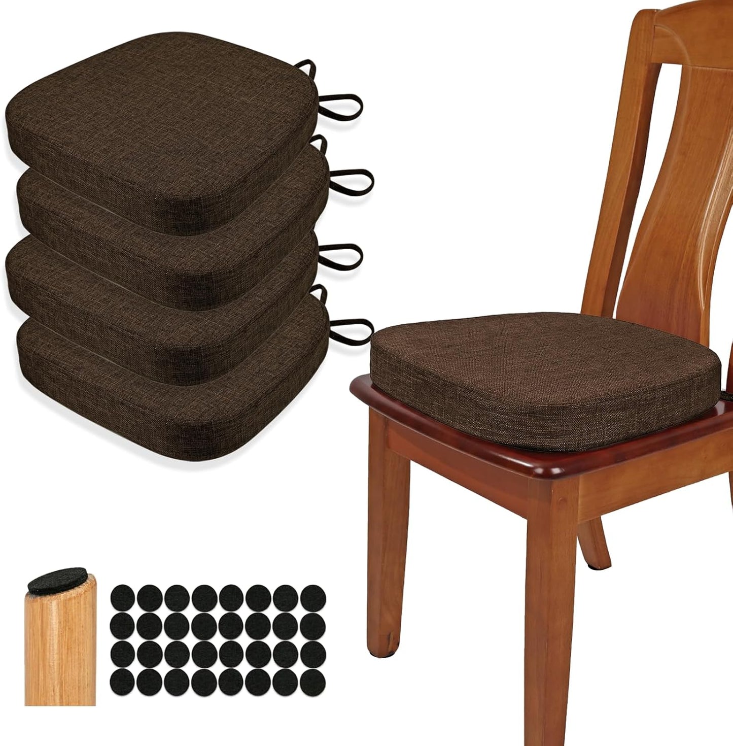 Thickened 2.5in Dining Chair Cushions Set of 4 for Comfort