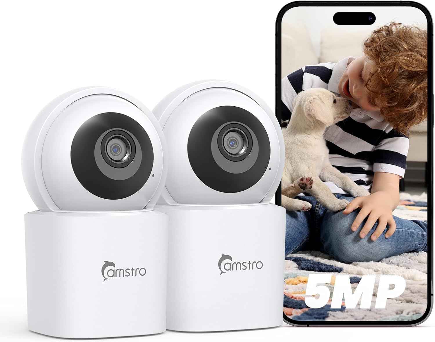 3K Indoor Security Camera 2Pack for Home Monitoring and Safety
