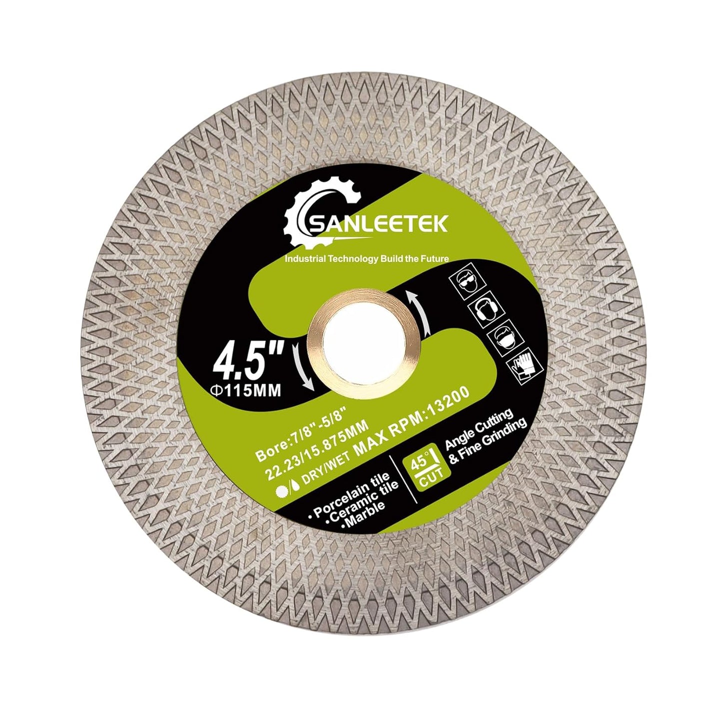 Precision Cutting Disc for Tile & Stone - 4.5 Diamond Blade by SANLEETEK