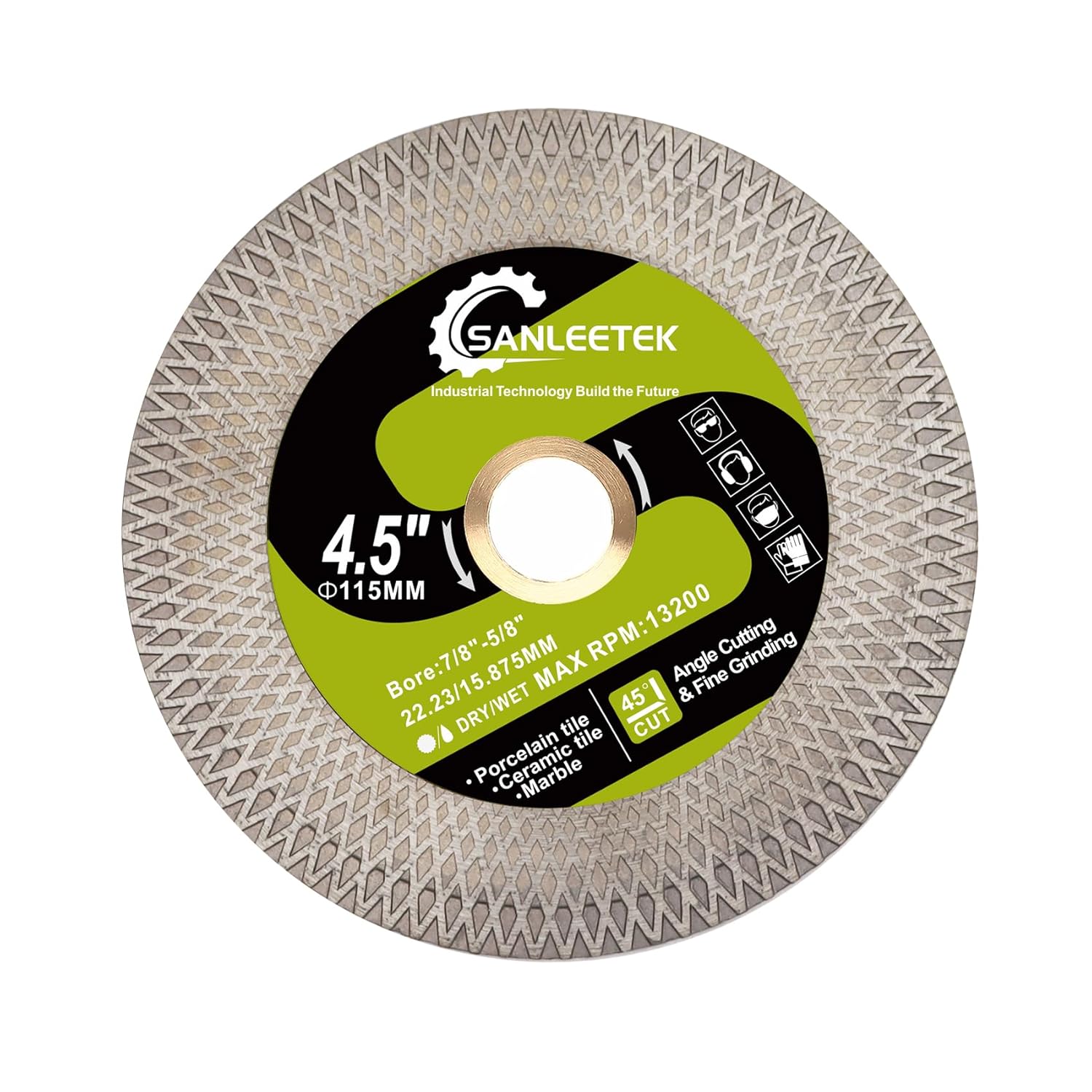 Precision Cutting Disc for Tile & Stone - 4.5 Diamond Blade by SANLEETEK