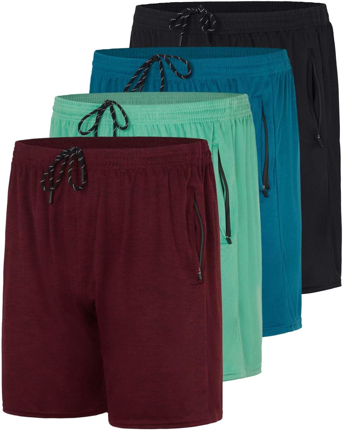 Men's Mesh Athletic Zipper Shorts for Workout and Running