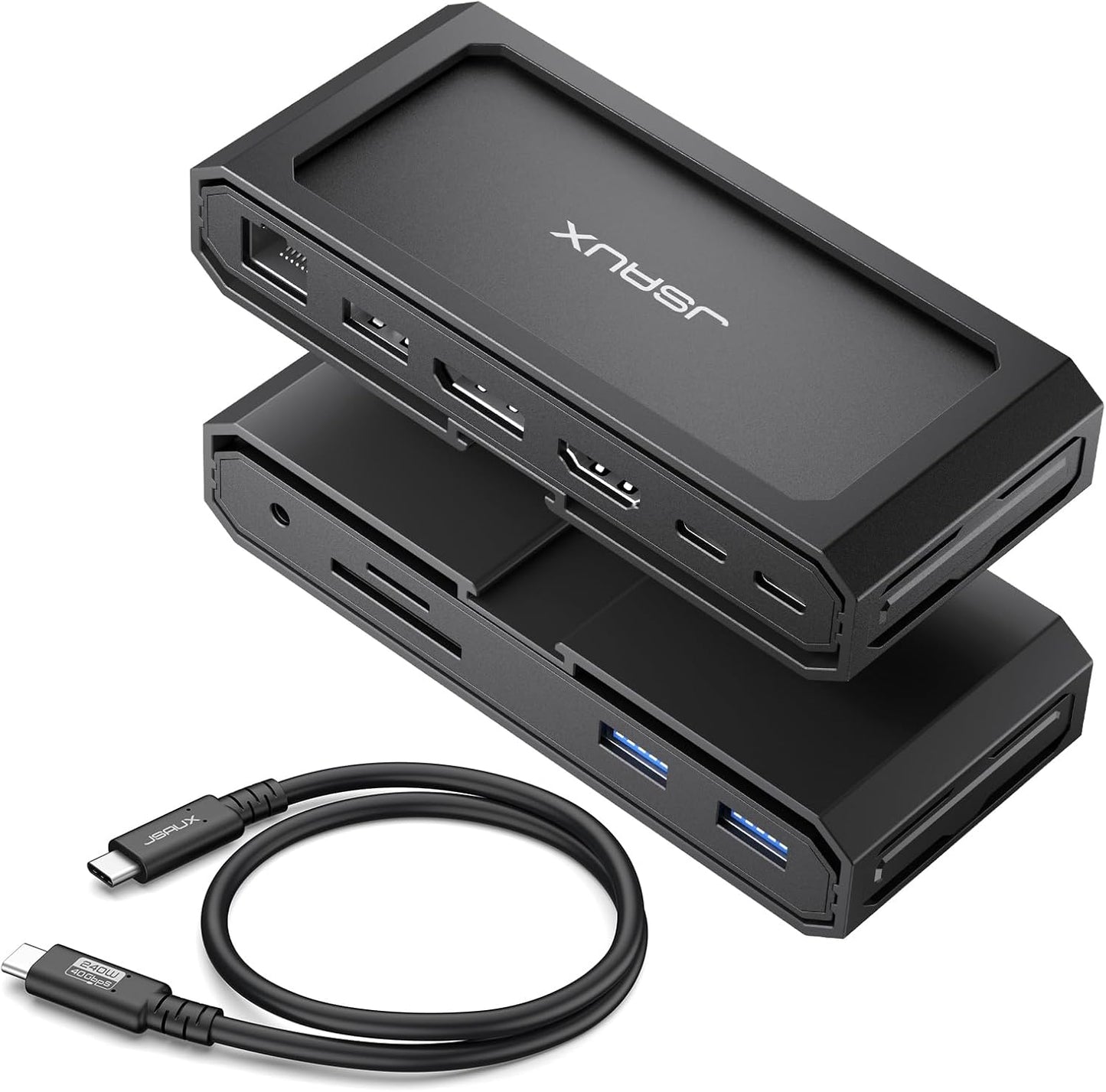 JSAUX USB-C Laptop Docking Station with 8K HDMI and DP Output