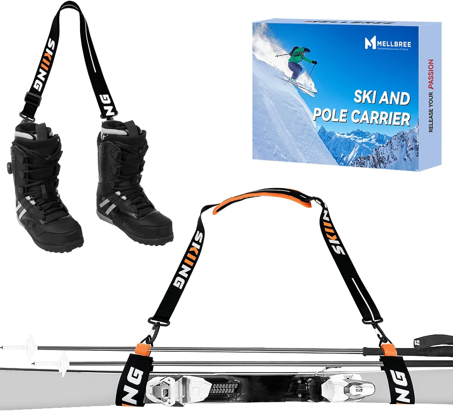 Adjustable Ski Carrier Straps - Easy Family Gear Transport