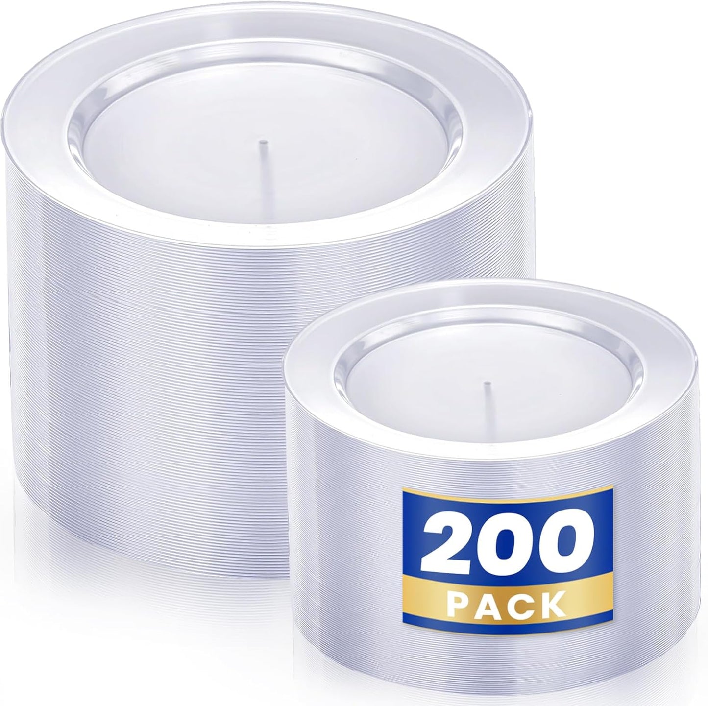 WDF 200PCS Clear Plastic Plates for Every Occasion and Event