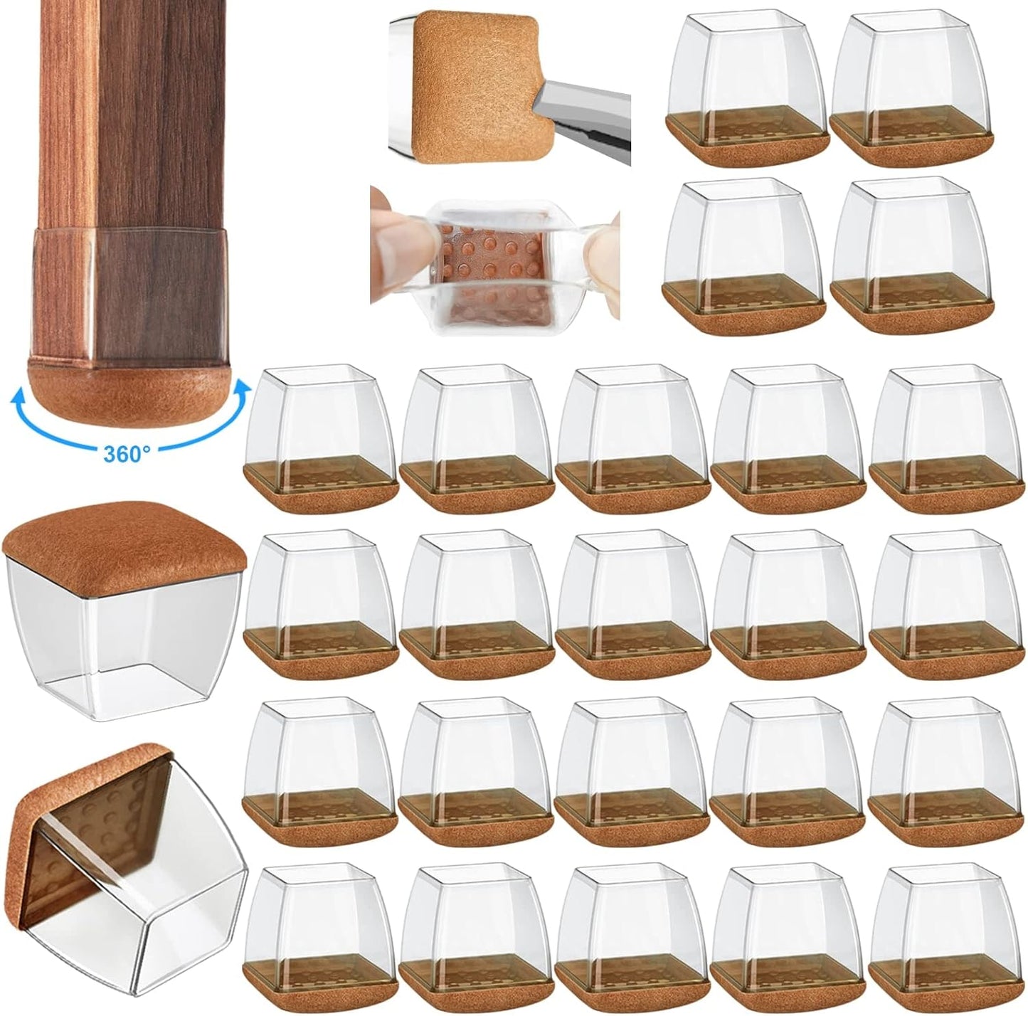 Hardwood Floor Protection: Silicone Furniture Sliders Set - 24 Pack