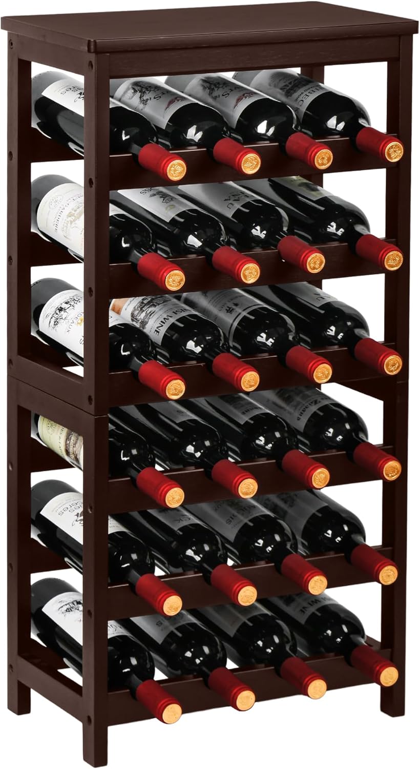 VASMIA Wine Rack Free Standing Floor for 24 Bottles Storage