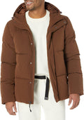 Men's Mid-Length Hooded Puffer Coat - Warm, Water-Resistant Winter Our