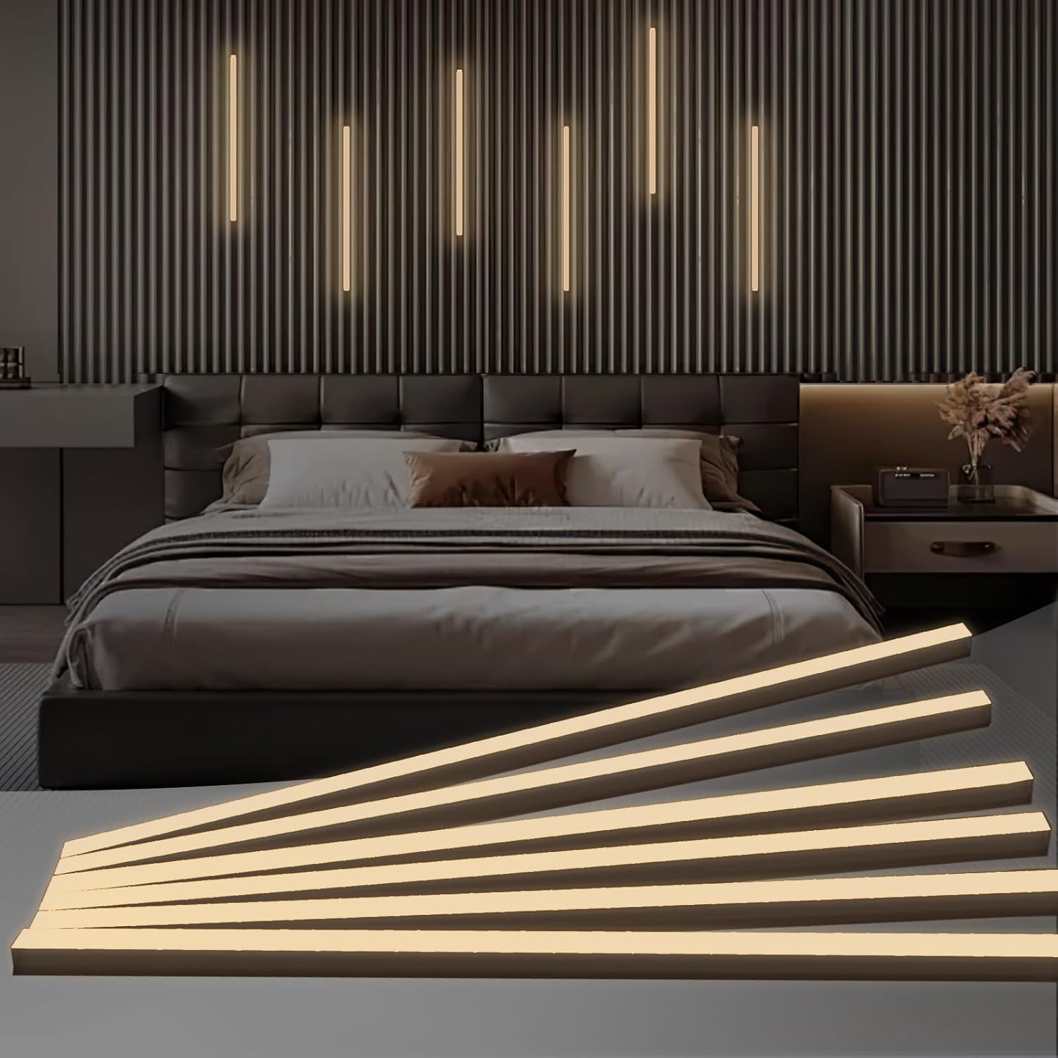 HAMRVL Black LED Recessed Lighting Kit for Wood Slat Panels