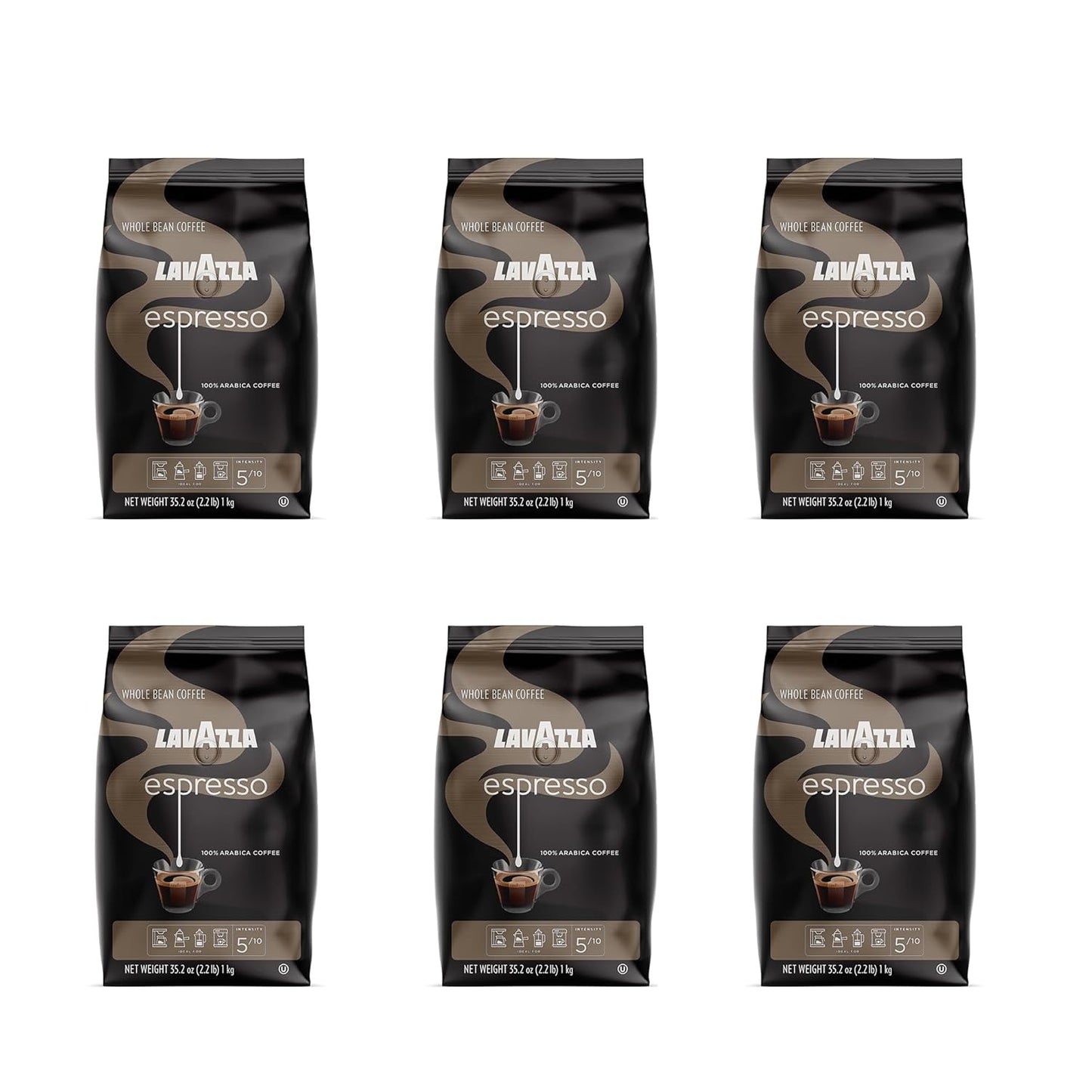 Lavazza Medium Roast Whole Bean Coffee - 2.2 lb x 6