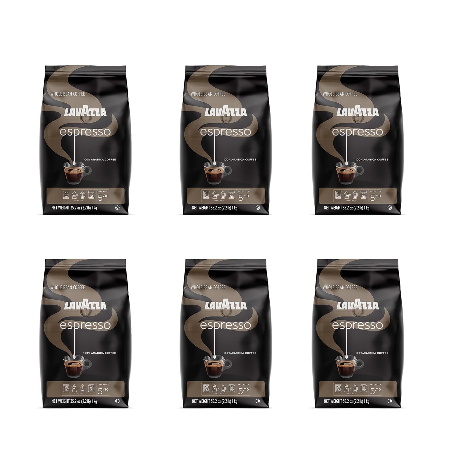 Lavazza Medium Roast Whole Bean Coffee - 2.2 lb x 6